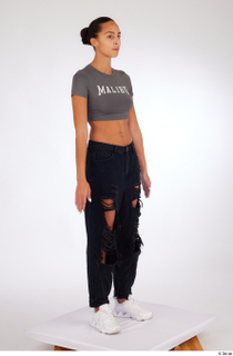 Jade black ripped jeans casual dressed grey Malibu sports bra…